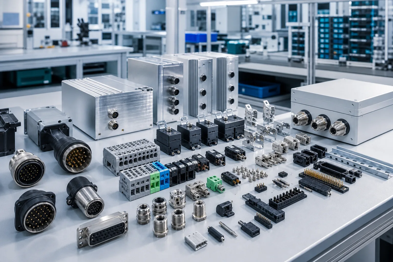 Industrial electrical components and precision connectors